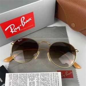 Ray-Ban Unisex RB3447 Round Metal Gradient Brown Sunglasses Gifts 🎋G13